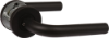 Afbeeldingen van OXLOC Deurkruk + rozet L-model Breda RVS zwart ST 37-42MM