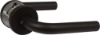 Afbeeldingen van OXLOC Deurkruk + rozet L-model Breda RVS zwart ST 37-42MM