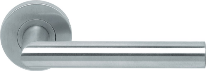 Afbeeldingen van OXLOC Deurkruk + rozet L-model Tilburg RVS ST 37-42MM