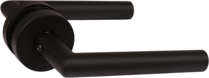 Afbeeldingen van OXLOC Deurkruk + rozet L-model Tilburg RVS zwart PE 37-42MM
