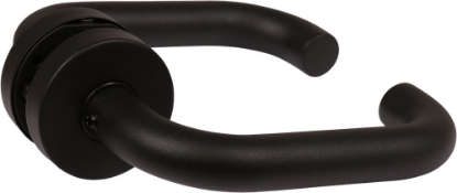 Afbeeldingen van OXLOC Deurkruk + rozet D-model Coevorden RVS zwart PE 37-42MM