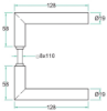 Afbeeldingen van OXLOC Deurkruk T-model RVS zwart 37-56MM