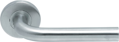 Afbeeldingen van OXLOC Deurkruk + rozet VH L-model Breda RVS ST 37-42MM
