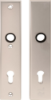 Afbeeldingen van OXLOC Veiligheidslangschild krukgat + profielcilinder binnen/krukgat + profielcilinder buiten rechte hoeken aluminium PC92