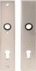 Afbeeldingen van OXLOC Veiligheidslangschild krukgat + profielcilinder binnen/krukgat + profielcilinder buiten rechte hoeken aluminium PC92