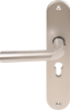 Afbeeldingen van OXLOC Veiligheidslangschild deurduwer + profielcilinder aluminium ovaal PC55