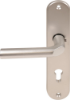 Afbeeldingen van OXLOC Veiligheidslangschild deurduwer + kerntrekbeveiliging + profielcilinder aluminium ovaal PC85