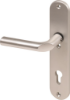 Afbeeldingen van OXLOC Veiligheidslangschild deurduwer + kerntrekbeveiliging + profielcilinder aluminium ovaal PC92