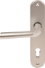 Afbeeldingen van OXLOC Veiligheidslangschild deurduwer + kerntrekbeveiliging + profielcilinder aluminium ovaal PC92