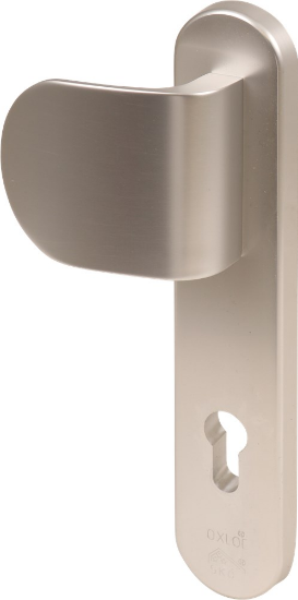 Afbeeldingen van OXLOC Veiligheidslangschild deurduwer + profielcilinder ovaal aluminium PC85