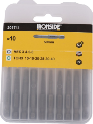 Afbeeldingen van IRONSIDE Bitset ¼" PH-PZ-SL 50MM 10x