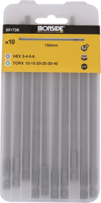Afbeeldingen van IRONSIDE Bitset ¼" TORX-HEX 150MM 10x