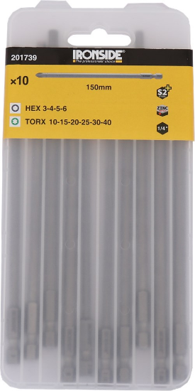 Afbeeldingen van IRONSIDE Bitset ¼" TORX-HEX 150MM 10x