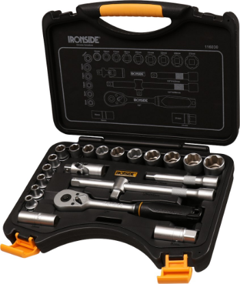 Afbeeldingen van IRONSIDE Dopsleutelset ½" + ratel 45T 22x