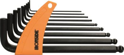 Afbeeldingen van IRONSIDE Inbussleutelset kogelkop 1,5-10MM met houder 9x