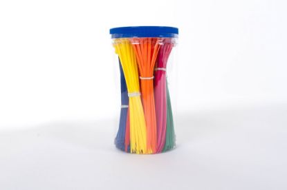 Afbeeldingen van KORTPACK Bundelbandjes assortimentsdoos 4,8X200MM 9 kleuren 450x
