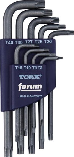 Afbeeldingen van FORUM Haakse torxsleutelset T8-T40 9x