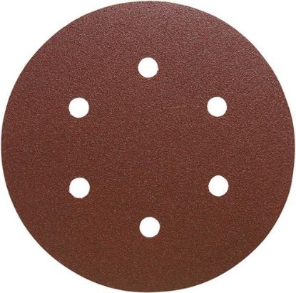 Afbeeldingen van FORUM Schuurschijf met klittenband t.b.v. houtbewerking korund 6-gats 150MM K60