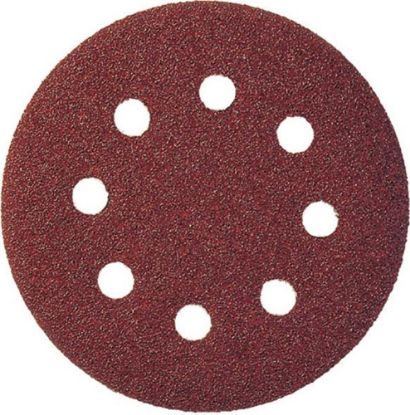 Afbeeldingen van FORUM Schuurschijf met klittenband t.b.v. houtbewerking korund 8-gats 125MM K240