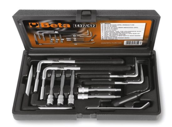 Afbeeldingen van BETA Gereedschap assortiment verwijderen van airbags 1437/C12