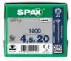 Afbeeldingen van SPAX Spaanplaatschroef verzonkenkop WIROX voldraad PZ2 4,5X20MM