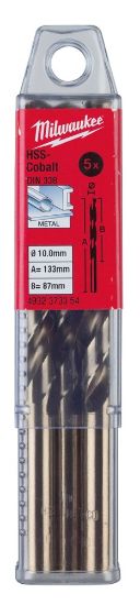 Afbeeldingen van MILWAUKEE Metaalboor HSS-G Cobalt DIN338 12,5X151MM 5x