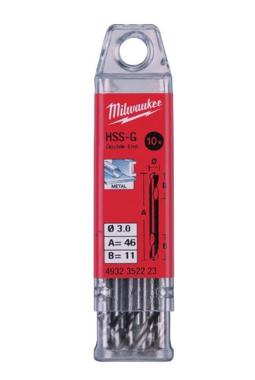 Afbeeldingen van MILWAUKEE Metaalboor HSS-G dubbelzijdig 3,5X52MM 10x