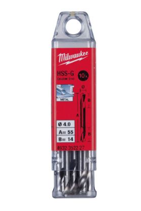 Afbeeldingen van MILWAUKEE Metaalboor HSS-G dubbelzijdig 4,1X55MM 10x