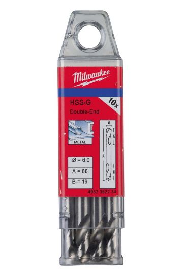 Afbeeldingen van MILWAUKEE Metaalboor HSS-G dubbelzijdig 6X66MM 10x