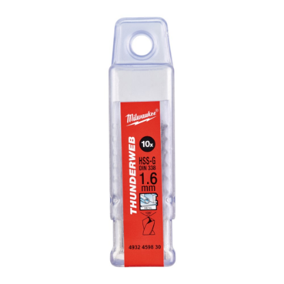 Afbeeldingen van MILWAUKEE Metaalboor HSS-G THUNDERWEB DIN338 1,6X43MM 10x