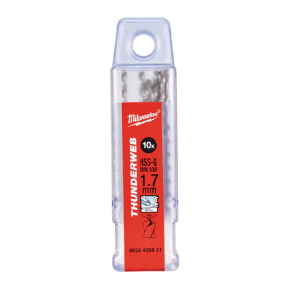 Afbeeldingen van MILWAUKEE Metaalboor HSS-G THUNDERWEB DIN338 1,7X43MM 10x