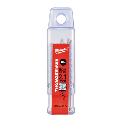 Afbeeldingen van MILWAUKEE Metaalboor HSS-G THUNDERWEB DIN338 2,1X49MM 10x