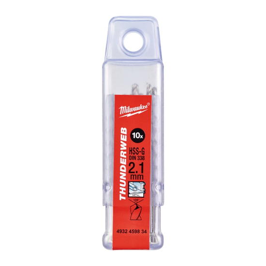Afbeeldingen van MILWAUKEE Metaalboor HSS-G THUNDERWEB DIN338 2,1X49MM 10x