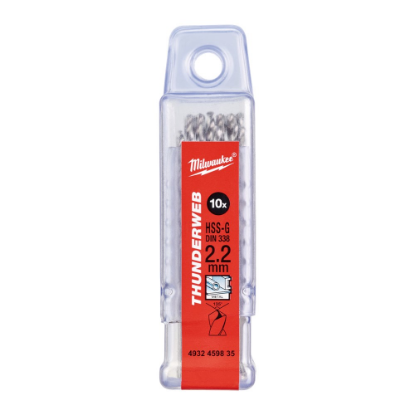 Afbeeldingen van MILWAUKEE Metaalboor HSS-G THUNDERWEB DIN338 2,2X53MM 10x
