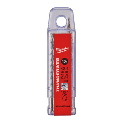 Afbeeldingen van MILWAUKEE Metaalboor HSS-G THUNDERWEB DIN338 2,4X57MM 10x