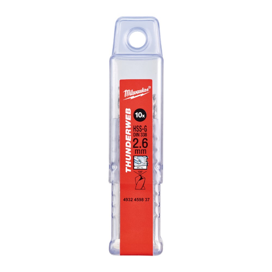 Afbeeldingen van MILWAUKEE Metaalboor HSS-G THUNDERWEB DIN338 2,6X57MM 10x
