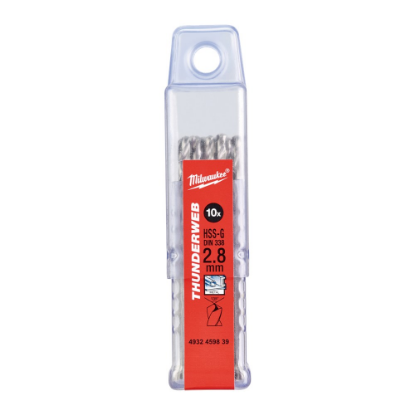 Afbeeldingen van MILWAUKEE Metaalboor HSS-G THUNDERWEB DIN338 2,8X61MM 10x