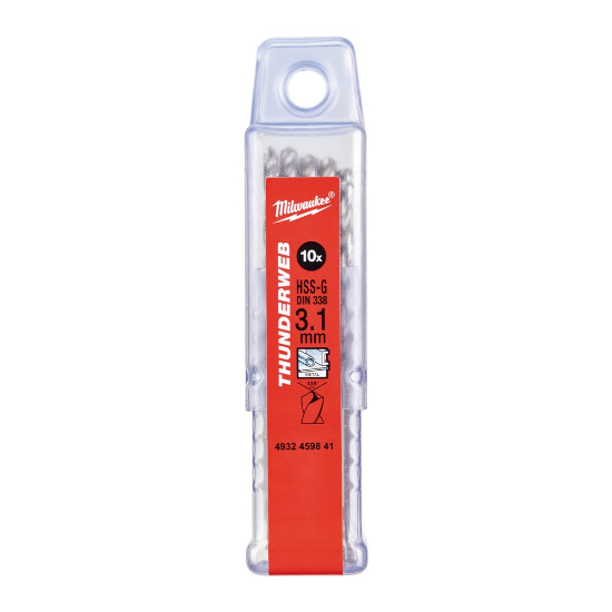 Afbeeldingen van MILWAUKEE Metaalboor HSS-G THUNDERWEB DIN338 3,1X65MM 10x