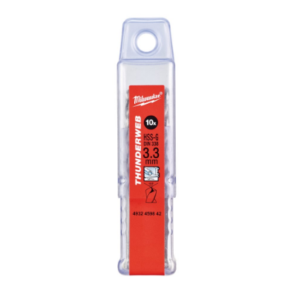 Afbeeldingen van MILWAUKEE Metaalboor HSS-G THUNDERWEB DIN338 3,3X65MM 10x