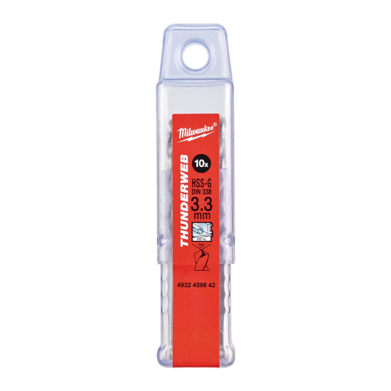 Afbeeldingen van MILWAUKEE Metaalboor HSS-G THUNDERWEB DIN338 3,3X65MM 10x