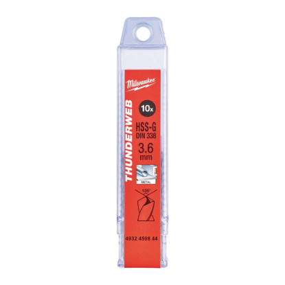Afbeeldingen van MILWAUKEE Metaalboor HSS-G THUNDERWEB DIN338 3,6X70MM 10x