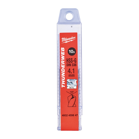 Afbeeldingen van MILWAUKEE Metaalboor HSS-G THUNDERWEB DIN338 4,1X75MM 10x