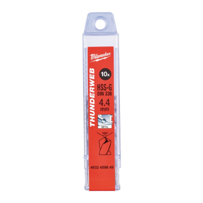 Afbeeldingen van MILWAUKEE Metaalboor HSS-G THUNDERWEB DIN338 4,4X80MM 10x