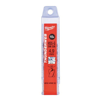 Afbeeldingen van MILWAUKEE Metaalboor HSS-G THUNDERWEB DIN338 4,9X86MM 10x