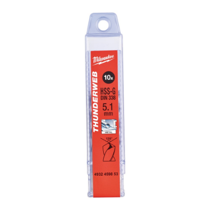 Afbeeldingen van MILWAUKEE Metaalboor HSS-G THUNDERWEB DIN338 5,1X86MM 10x