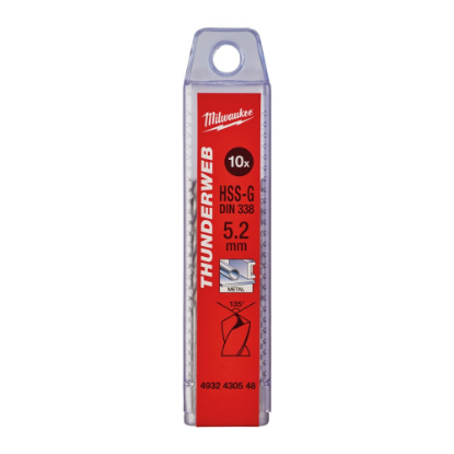 Afbeeldingen van MILWAUKEE Metaalboor HSS-G THUNDERWEB DIN338 5,2X86MM 10x