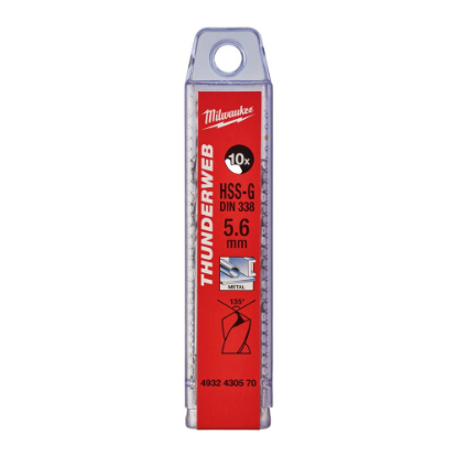 Afbeeldingen van MILWAUKEE Metaalboor HSS-G THUNDERWEB DIN338 5,6X93MM 10x