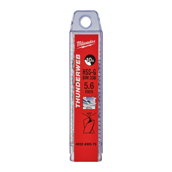 Afbeeldingen van MILWAUKEE Metaalboor HSS-G THUNDERWEB DIN338 5,6X93MM 10x