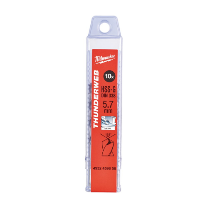 Afbeeldingen van MILWAUKEE Metaalboor HSS-G THUNDERWEB DIN338 5,7X93MM 10x