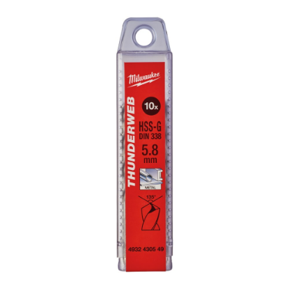 Afbeeldingen van MILWAUKEE Metaalboor HSS-G THUNDERWEB DIN338 5,8X93MM 10x